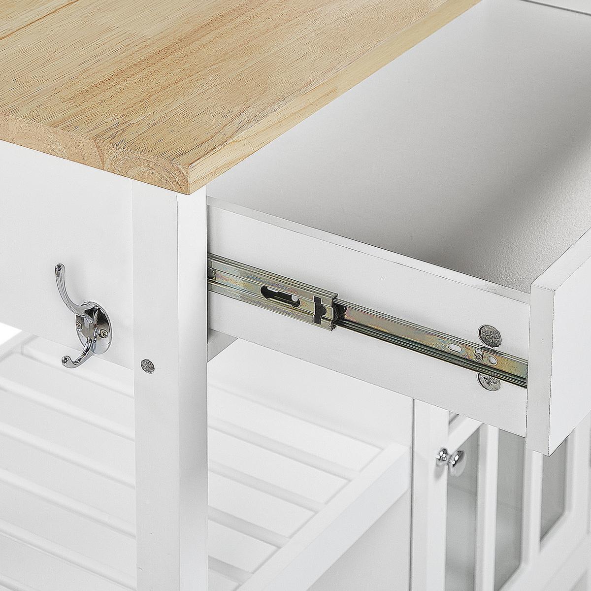 SERVIERWAGEN Weiß Genoa - Weiß/Braun, Holzwerkstoff (80/88/43cm) - Beliani