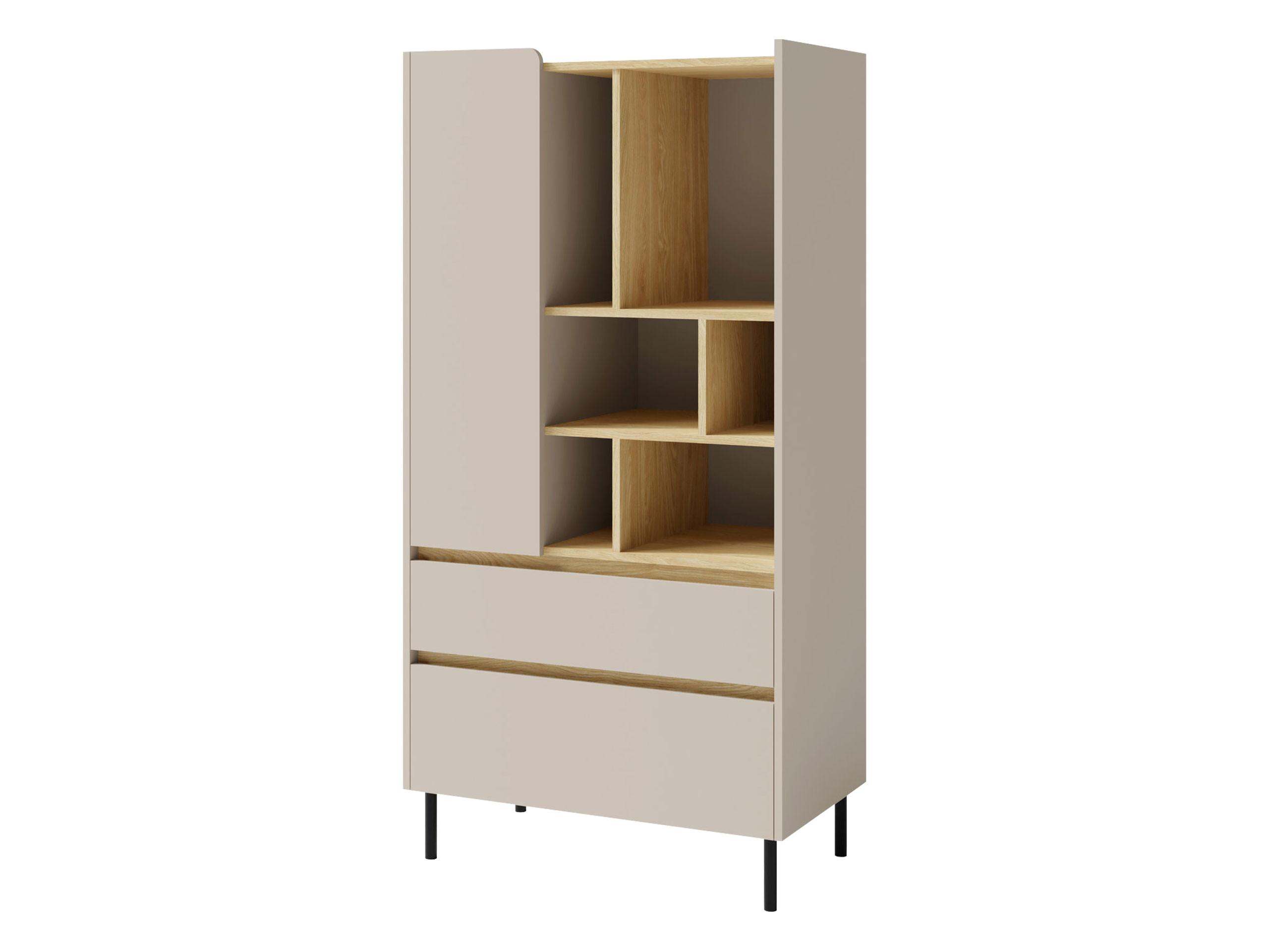 REGAL Luca LC06 - Sandfarben/Schwarz, Holzwerkstoff/Metall (80/165/40cm) - MIRJAN24