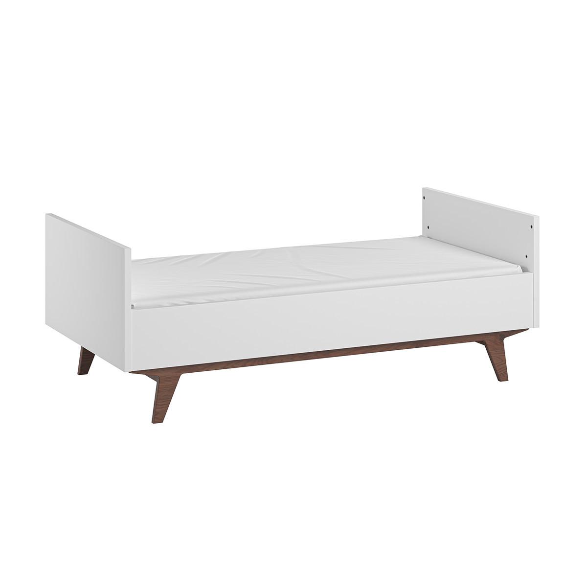 BABYZIMMER 3-teilig Mid Weiß und Holz - Weiß, Holzwerkstoff (144/90/75cm) - Petits-meubles