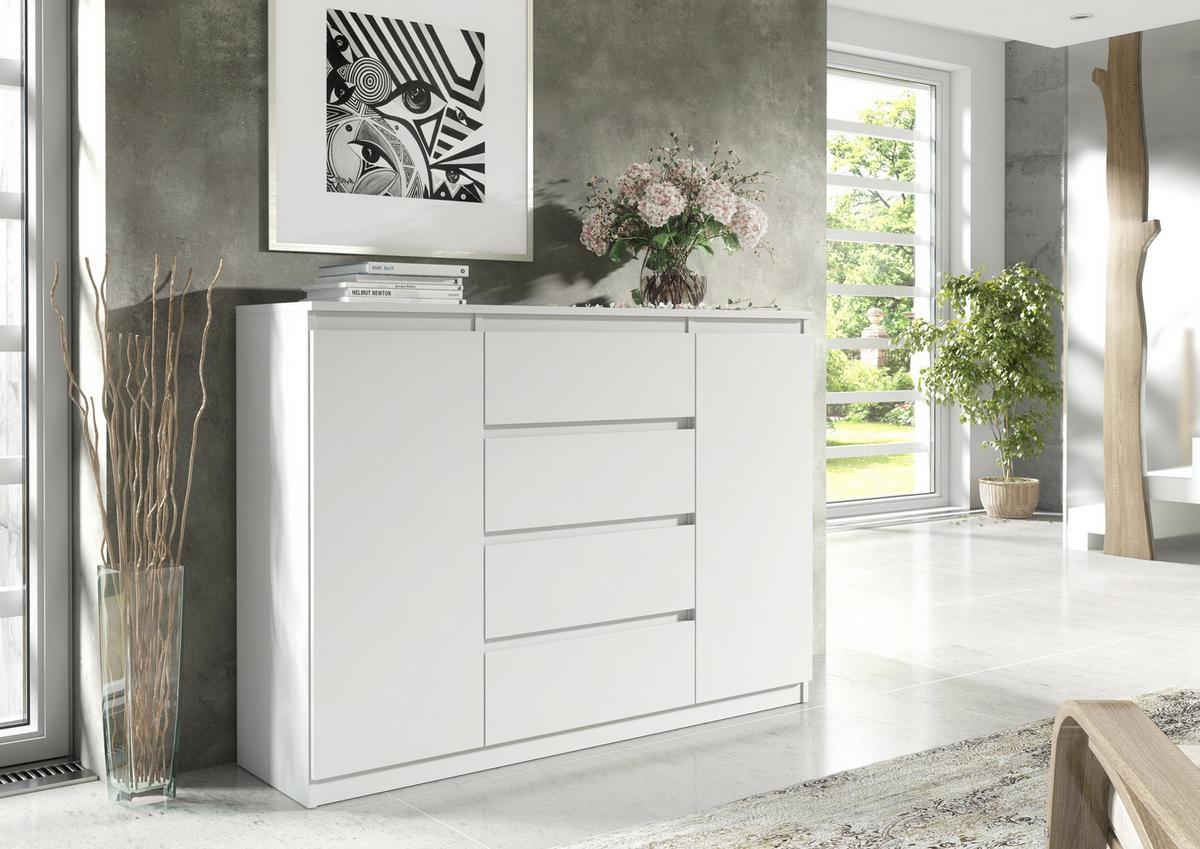 KOMMODE Weiß 120/102/39 - Weiß, Holzwerkstoff (120/102/39cm) - RAUMHIRSCH FURNITURE