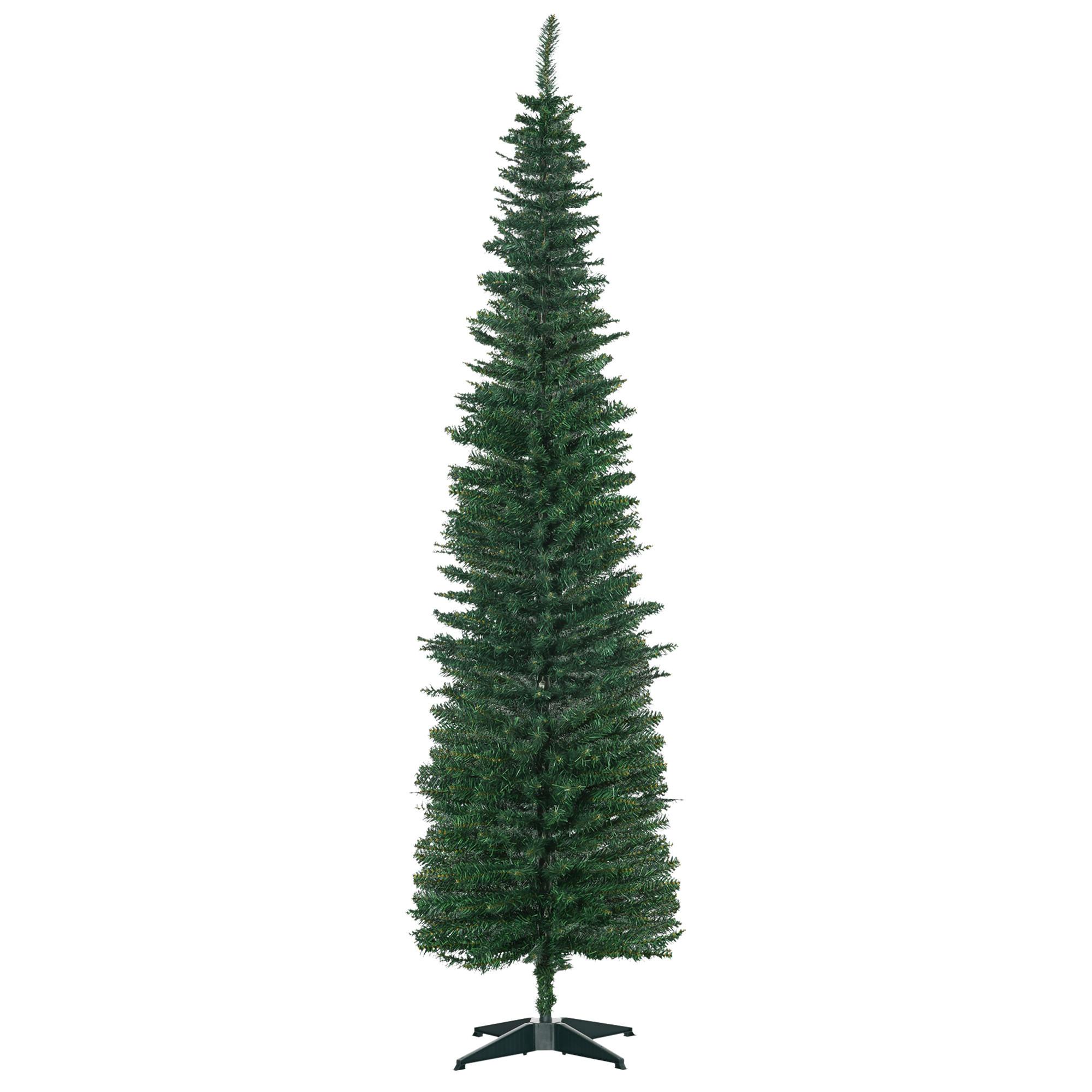 WEIHNACHTSBAUM 499 Spitzen Tannenbaum mit Kunststoffständer Grün - Grün, Kunststoff (210cm) - HOMCOM