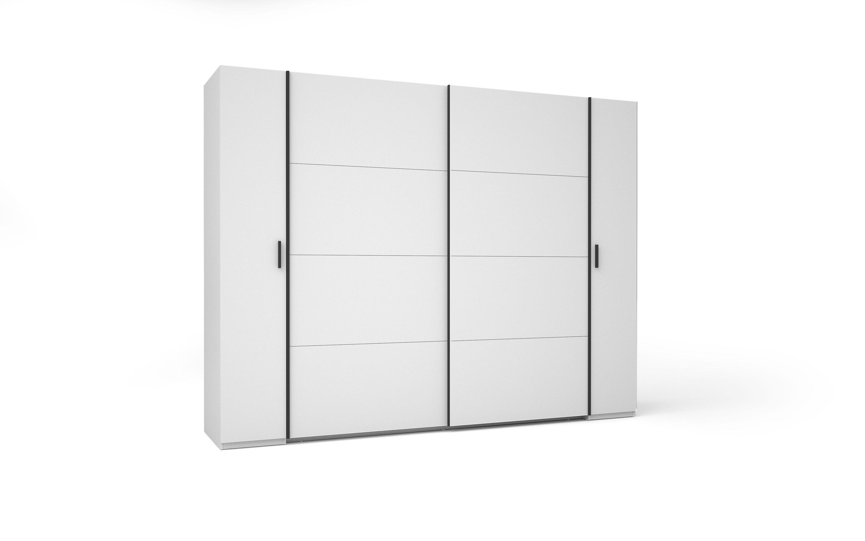 KLEIDERSCHRANK Weiß, Schwarz 270/208/61 - Schwarz/Weiß, Holzwerkstoff (270/208/61cm) - RAUMHIRSCH FURNITURE