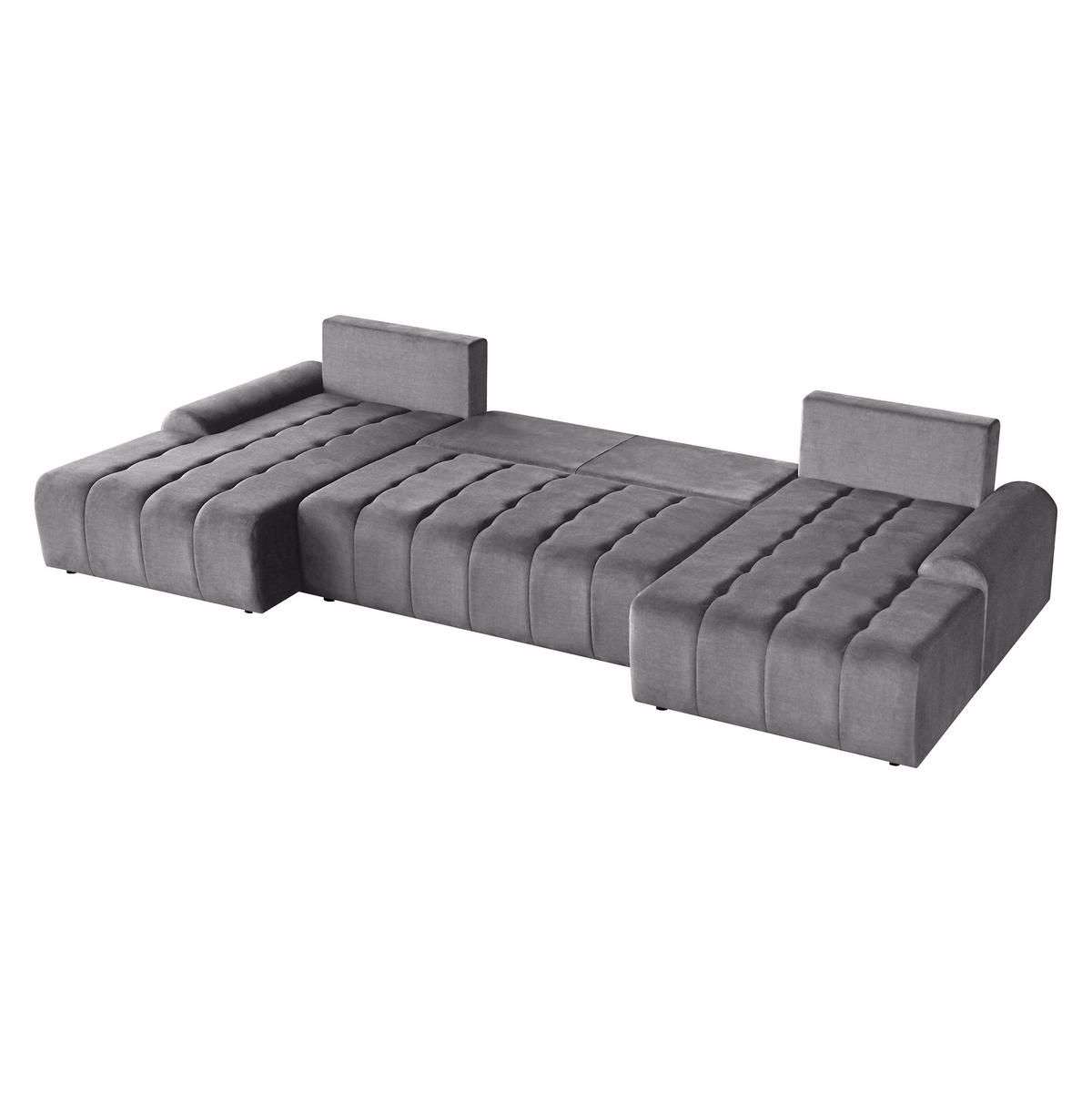 WOHNLANDSCHAFT Costa U Grau - Schwarz/Grau, Kunststoff/Textil (367/80/169cm) - Beautysofa