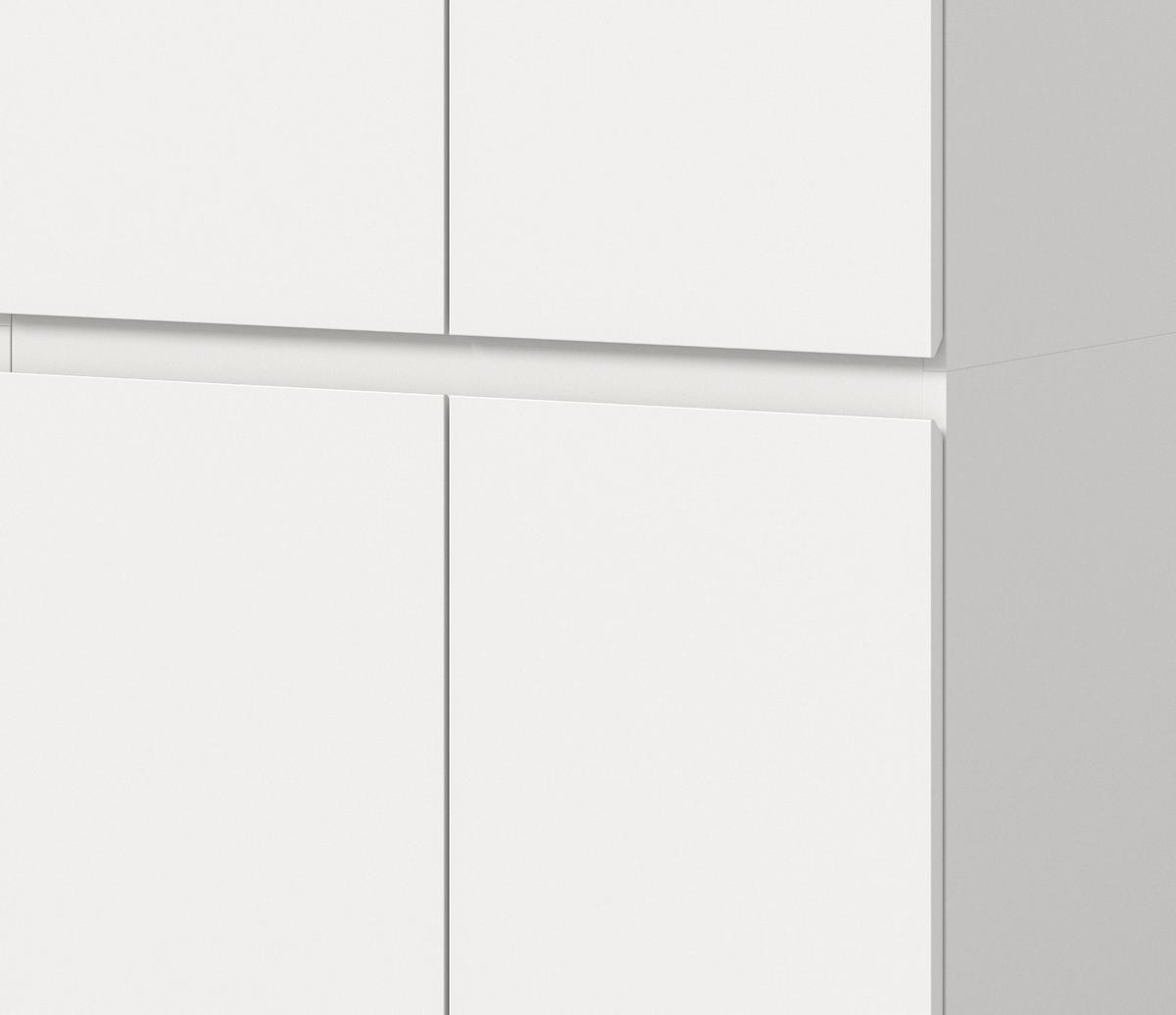MEHRZWECKSCHRANK weiß 70 x 175 cm, Stauraumschrank 4-türig mit 9 Fächern - Schwarz/Weiß, Holzwerkstoff/Kunststoff (70/175/37cm) - Inn.Furn
