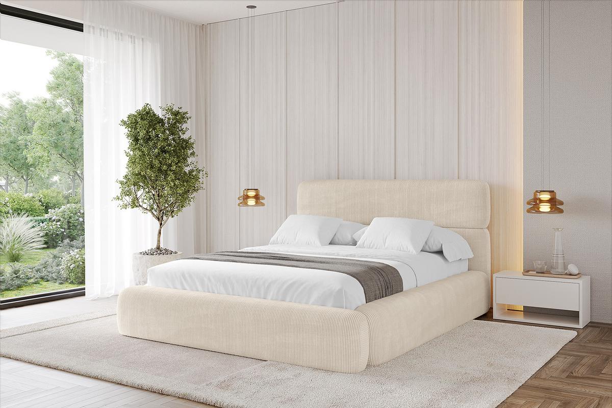 POLSTERBETT mit Bettkasten und Lattenrost, Boxbett ohne Matratze - ENORA 180x200 Beige - Creme, Holzwerkstoff/Textil (180/200cm) - ALTDECOR
