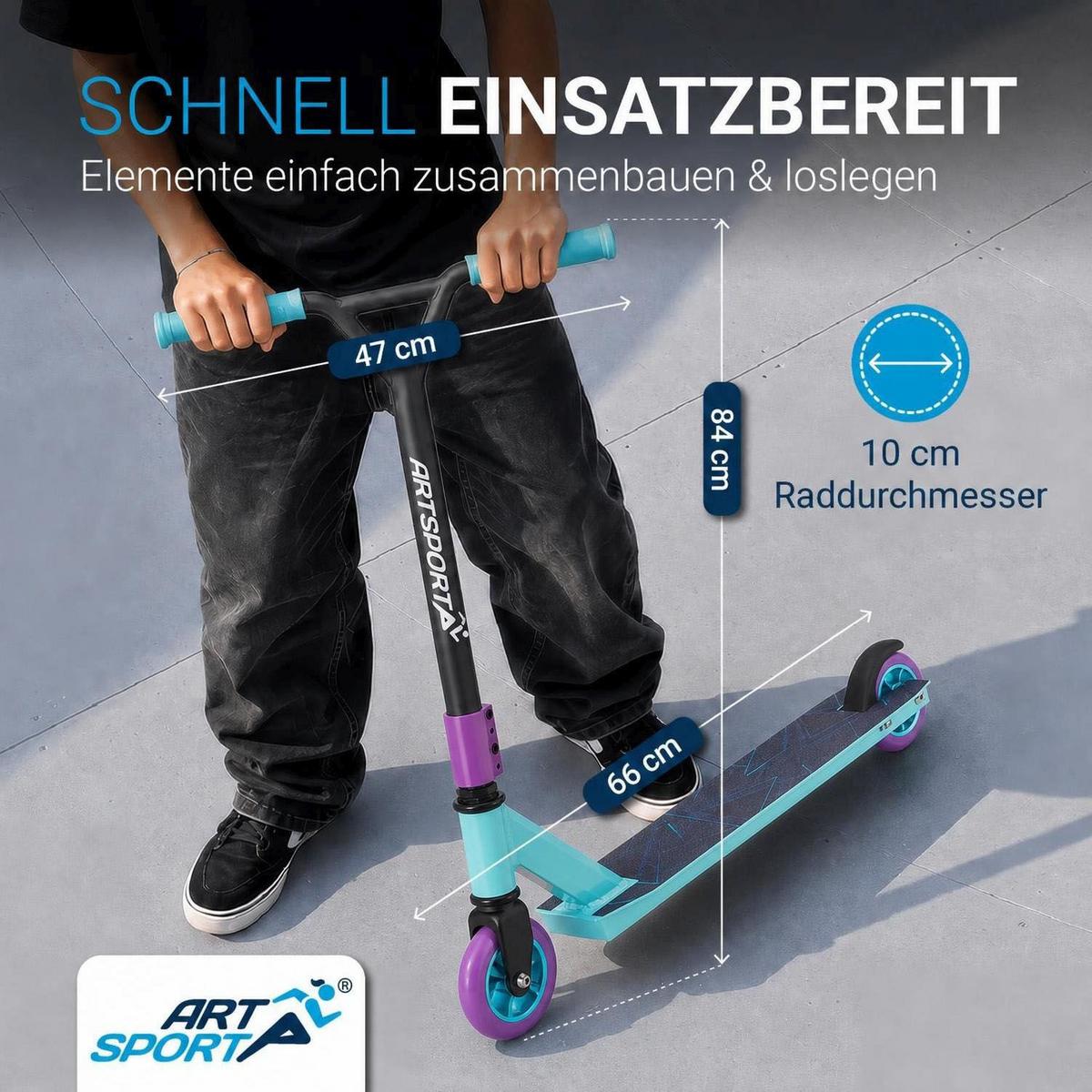 STUNTSCOOTER Retro Purple - Lila, Metall (84/47/84cm) - Artsport