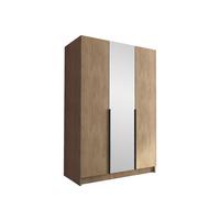 KLEIDERSCHRANK Calia II - Eichefarben/Schwarz, Holzwerkstoff/Metall (150/215/58cm) - MIRJAN24