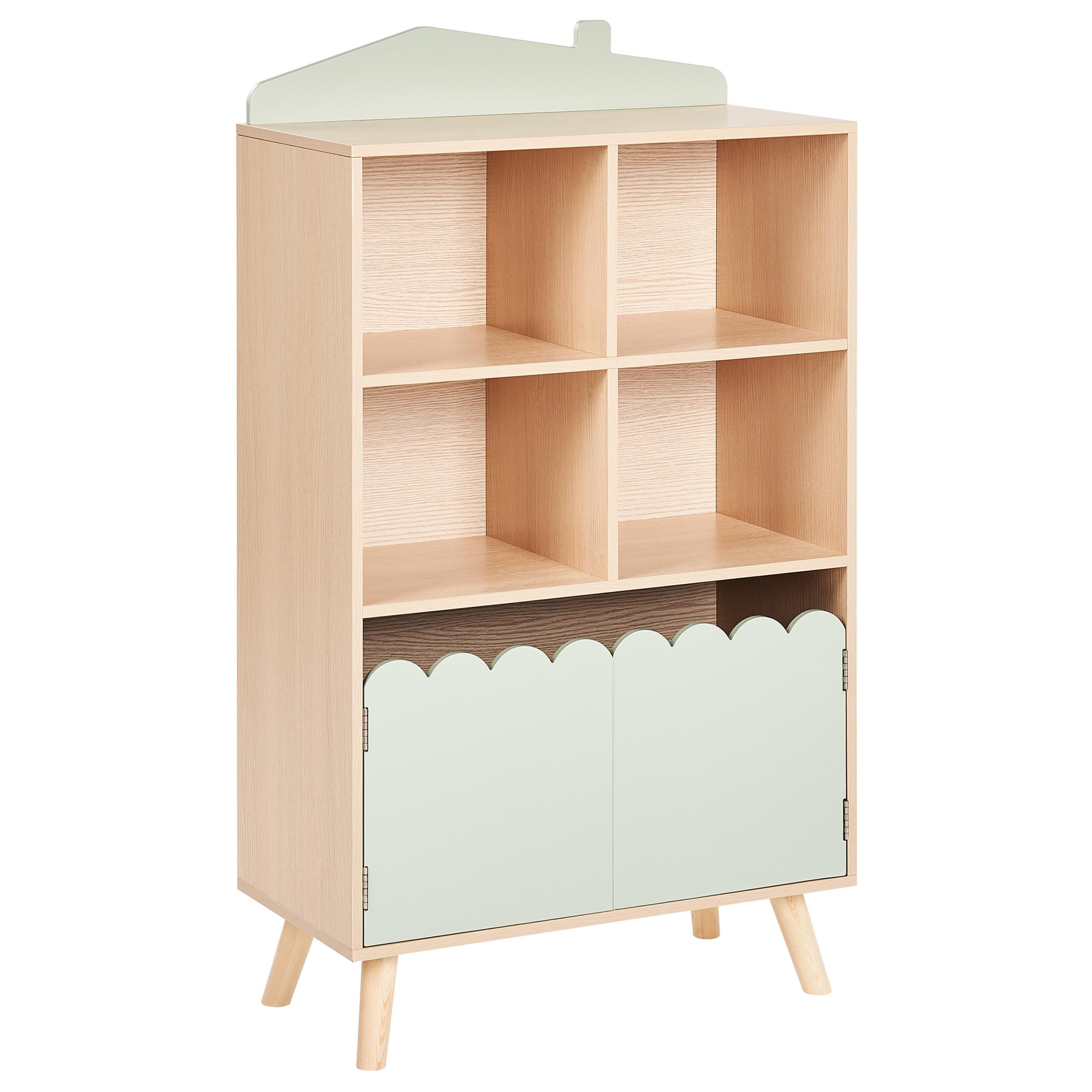 REGAL mit 2 Ebenen 105 cm Hellgrün Lackey - Braun/Grün, Holzwerkstoff (60/105/30cm) - Beliani