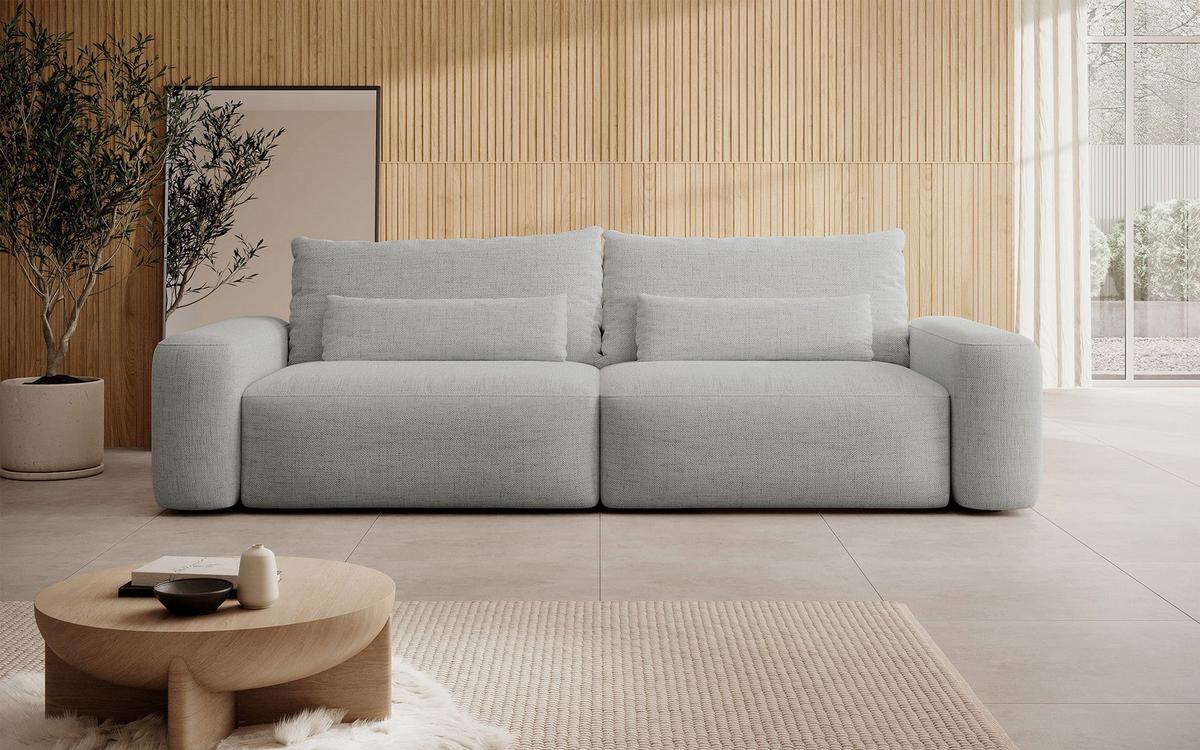 SCHLAFSOFA Carnos Grau Chenille - Schwarz/Grau, Kunststoff/Textil (257/82/105cm) - Selsey