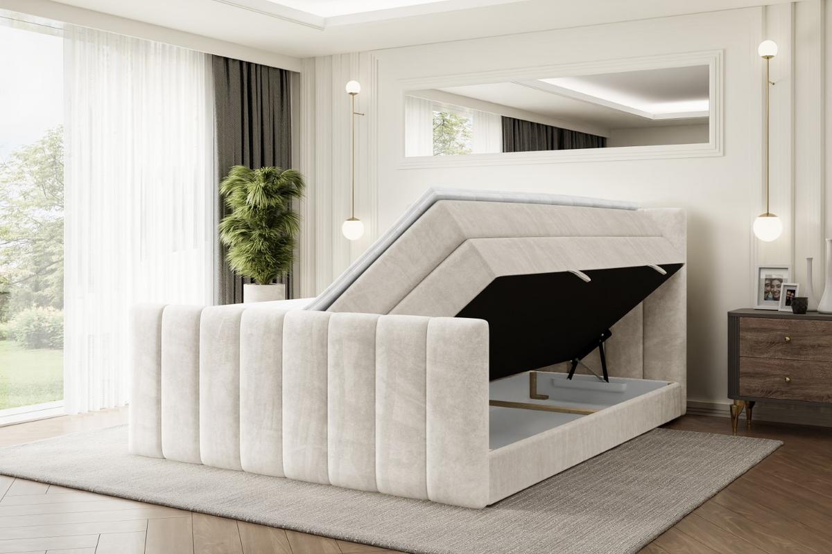 BOXSPRINGBETT OTTA-Z KING - 140x200 - H3/H4 - Creme - Creme, Holzwerkstoff (140/200cm) - ALTDECOR