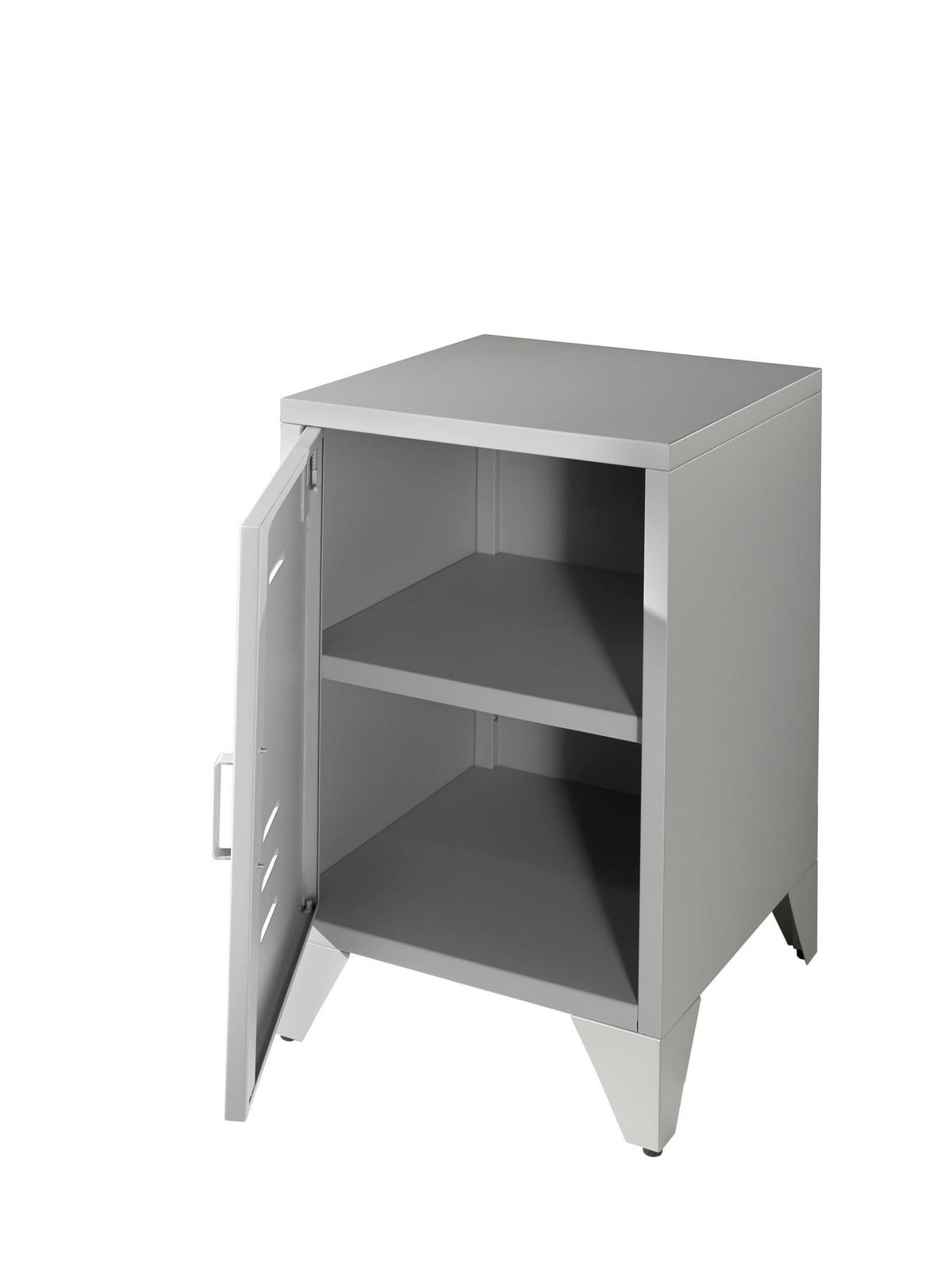 NACHTKOMMODE Kay 40x40x60 Industrial Design aus Metall Grau - Grau, Metall (40/60/40cm) - 58aufmkessel