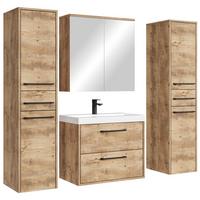 BADMÖBEL-SET Florence 5 Teile Kastanien Eiche - 60 x 35 x 51 cm - Eichefarben, Holz (60/51/35cm) - Badplaats