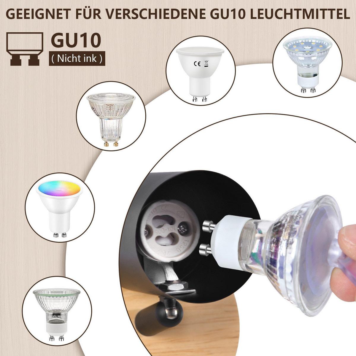 DECKENSTRAHLER Magdeburg 1-flammig 9.2/9.2/13.5 cm - Schwarz, Metall (9.2/9.2/13.5cm) - Nettlife