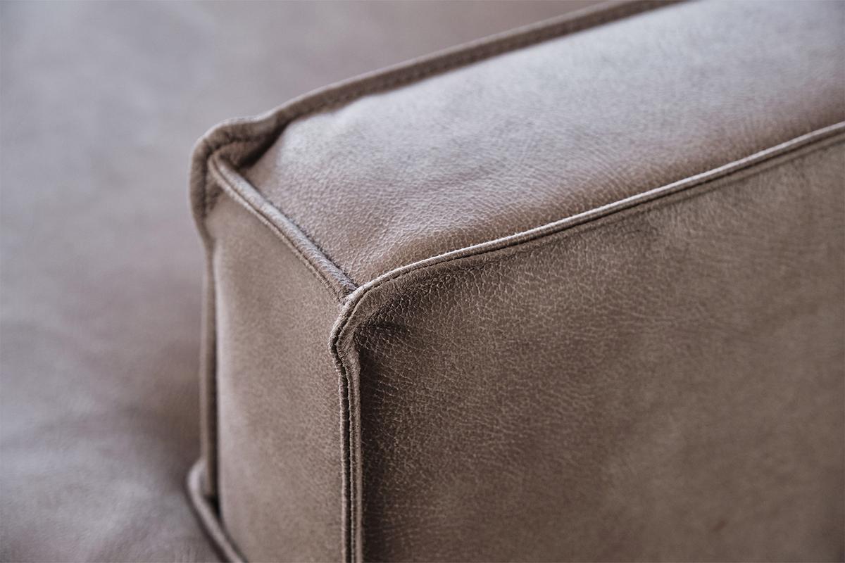 ECKSOFA VILNIUS Anthrazit Lederfaserstoff - Anthrazit/Schwarz, Leder/Metall (286/170cm) - KAWOLA