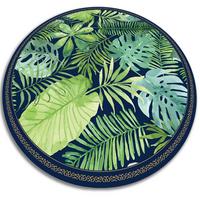 VINYL TEPPICH Ø100 cm Tropische Blätter - Grün, Kunststoff (100/100cm) - TULUP