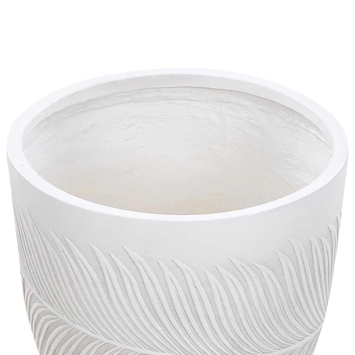BLUMENTOPF cremeweiß rund 42/42/40 cm Ftero - Weiß, Naturmaterialien (40cm) - Beliani