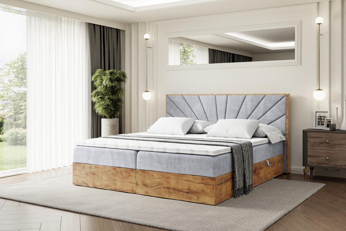 BOXBETT mit Matratze H3 und Lattenrost - LOLLI6 - 140x200 - Hellgrau - Hellgrau, Holzwerkstoff/Kunststoff (140/200cm) - ALTDECOR