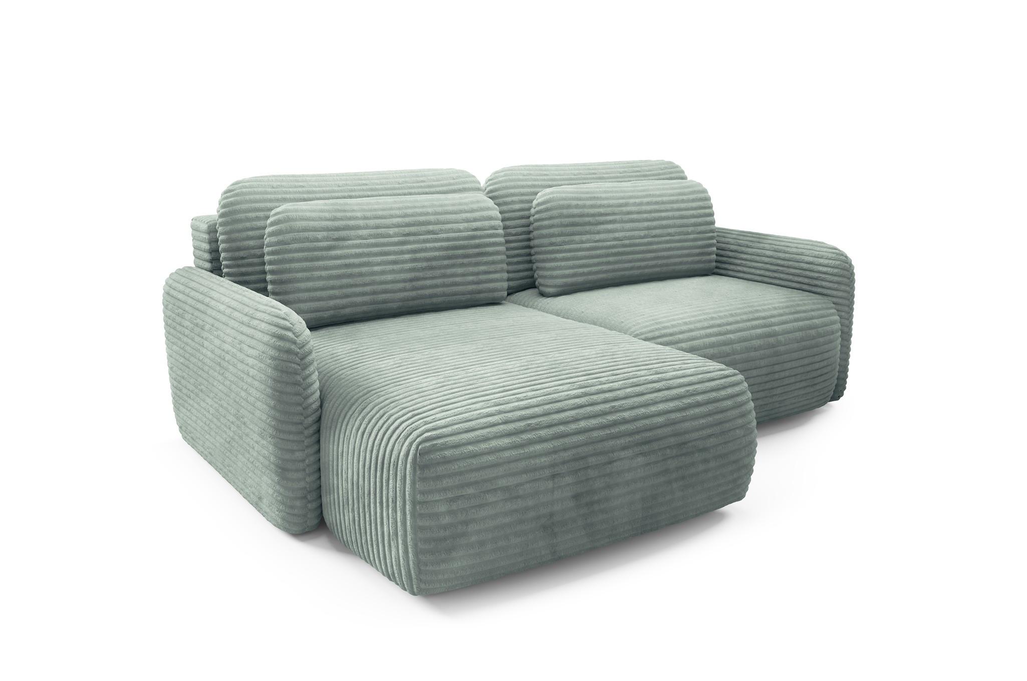 ECKSOFA Simone Mit Schlaffunktion - Grün, Holzwerkstoff/Textil (240/165cm) - Fun Möbel