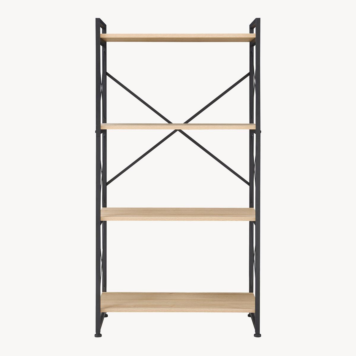 STANDREAGL Skørping - Eichefarben/Schwarz, Holzwerkstoff/Metall (65/125/30cm) - [en.casa]