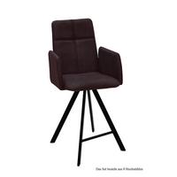 THEKENSTUHL drehbar (8er-Set) Despina 52x109x60 Schwarz/Espresso - Dunkelbraun/Schwarz, Kunststoff (60/109/52cm) - 58aufmkessel