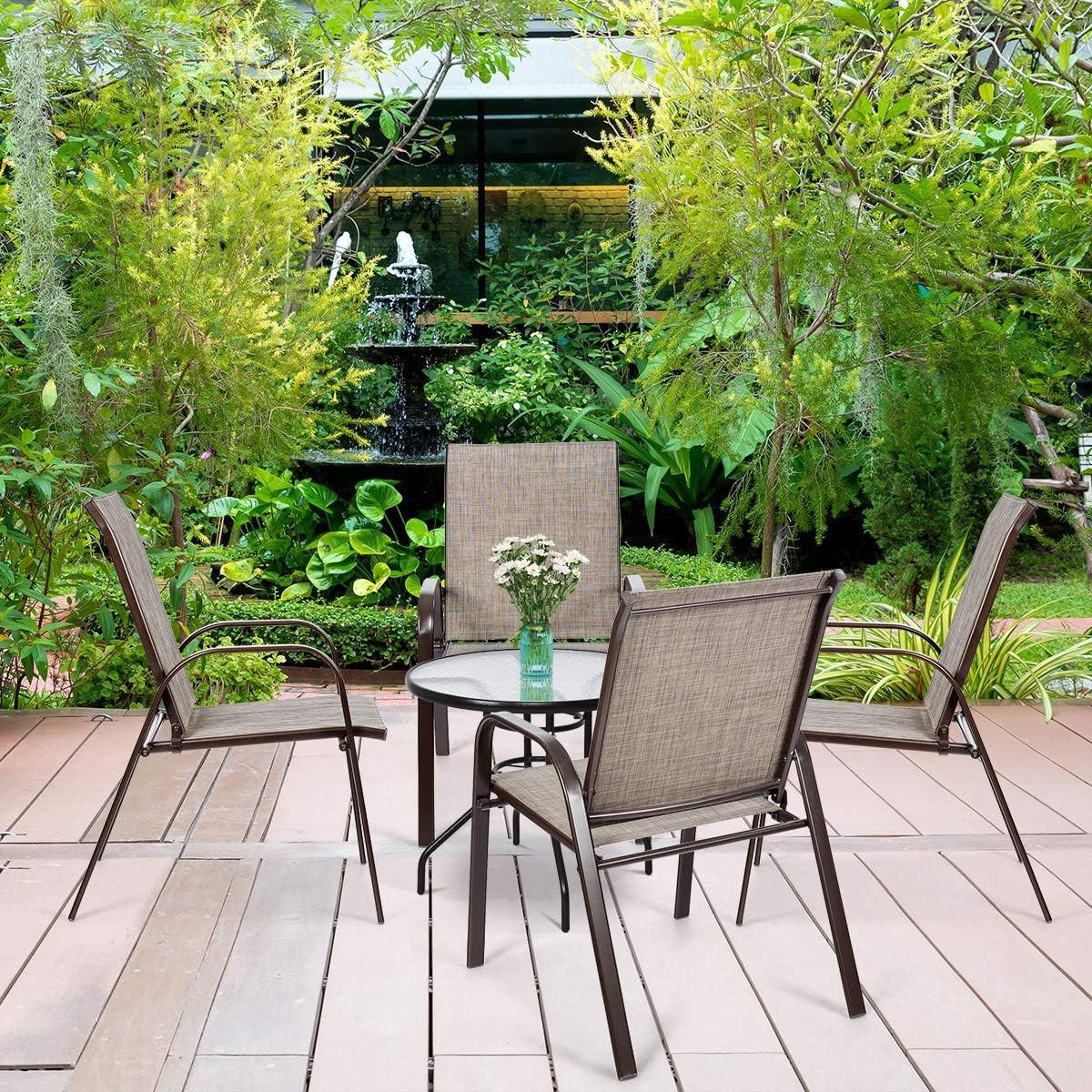 GARTENSTÜHLE Grau(2er-Set) - Grau, Metall - COSTWAY