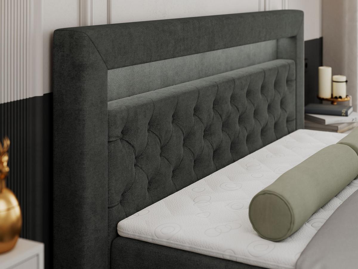 BOXBETT GOLD-9 LED 200/200 Dunkelgrau Struktur - H4 - Dunkelgrau, Holz/Textil (200/200cm) - MKS