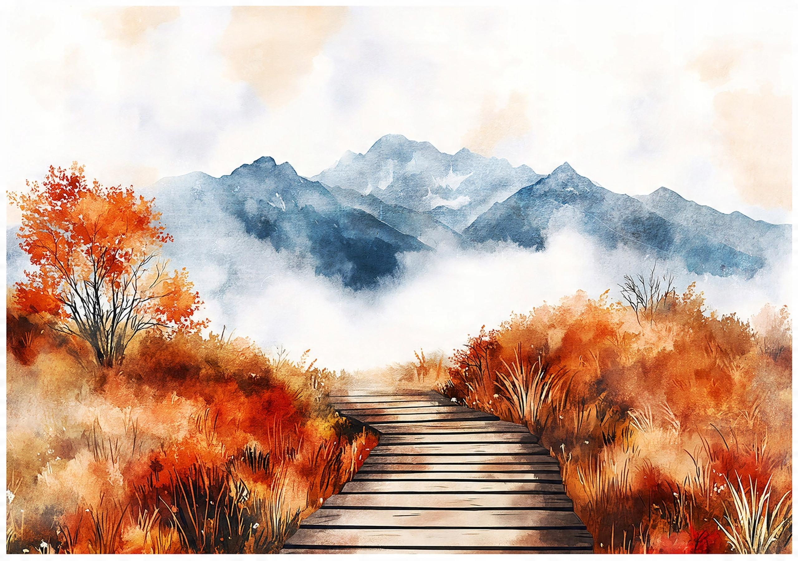FOTOTAPETE Landschaft Berge Natur Wohnzimmer 150x105 - Multicolor, Papier (150/105cm) - Wallarena