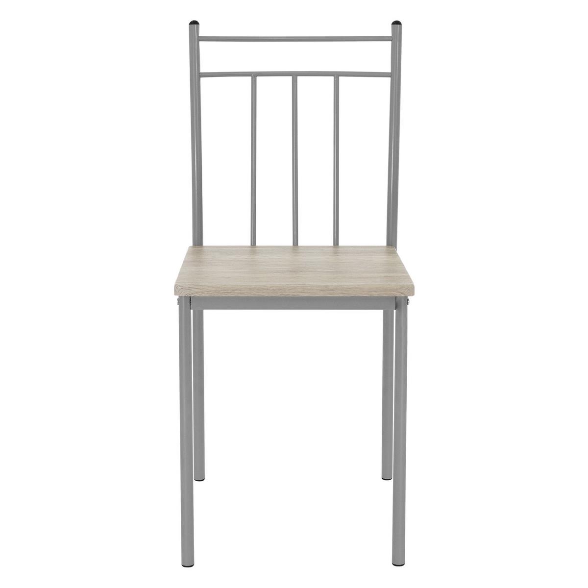 ESSTISCH SET 5-teilig Eiche hell - Beige/Grau, Holzwerkstoff/Metall (70/82.5/110cm) - ML-DESIGN