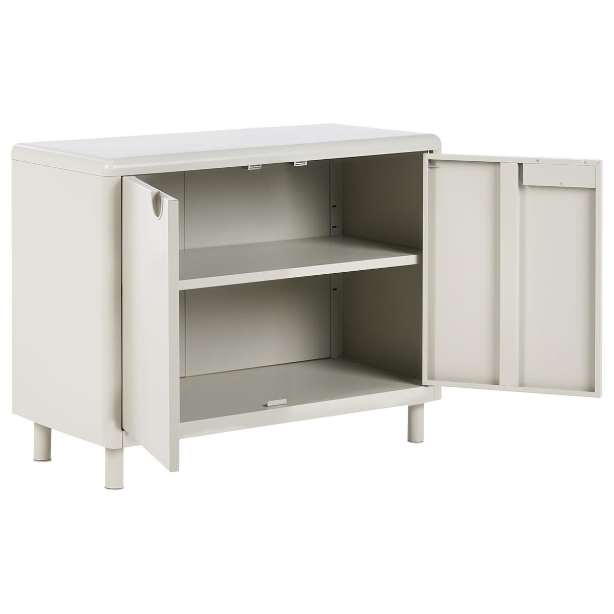 SIDEBOARD mit 2 Türen Hellbeige Korvo - Beige, Metall (90/70/42cm) - Beliani