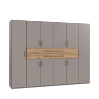 DREHTÜRENSCHRANK B270/H208/T58 cm Sandgrau, Kleiderschrank mit 2 großen Schubkästen & Griffen in Eiche Artisan Dekor / 22641 - Sandfarben/Eiche Artisan, Holzwerkstoff/Kunststoff (270/208/58cm) - luma-home