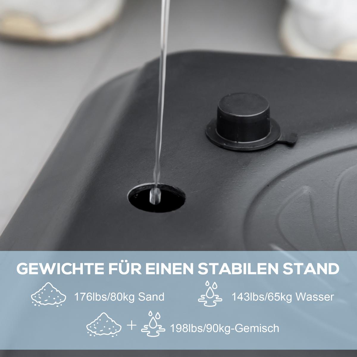 2-IN-1 Basketballständer 230-305cm Höhenverstellbarer Basketballkorb mit Ständer - Schwarz, Metall (60/90cm) - SPORTNOW