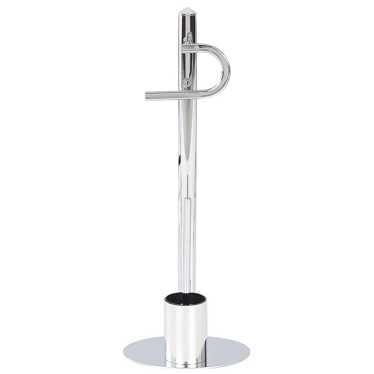 TOILETTENPAPIERHALTER mit Bürste Metall Silber Sarto - Silberfarben, Metall (28/78/20cm) - Beliani