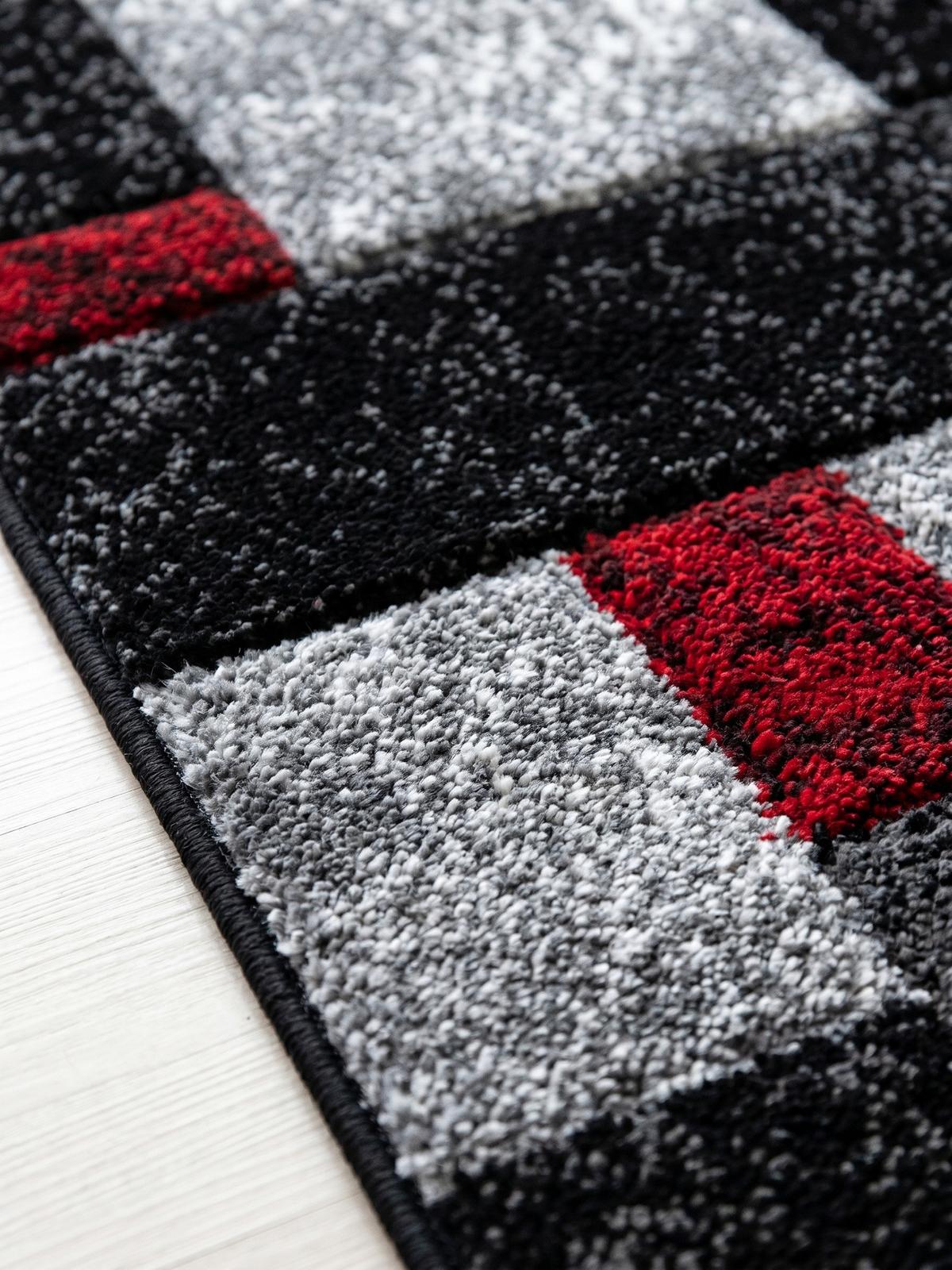 KURZFLORTEPPICH LATEMAR, kariert, Rot, 80 x 300 cm - Rot, Textil (80/300cm) - KADIMA DESIGN