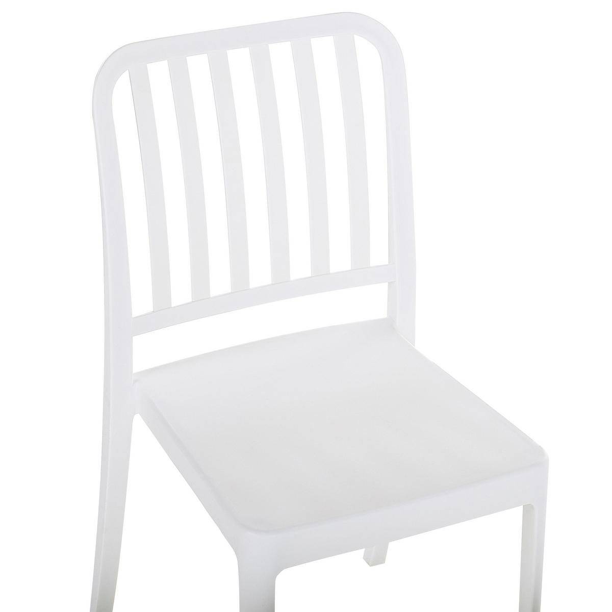 GARTENSTUHL 2er-Set Kunststoff weiß Sersale - Weiß, Kunststoff (42/82/47cm) - Beliani