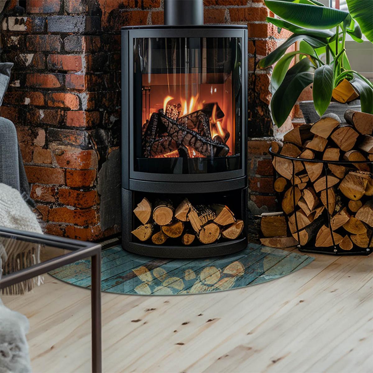 GLASPLATTE für Kamin 100x100 cm - Türkis, Glas (100/100/0.4cm) - TULUP