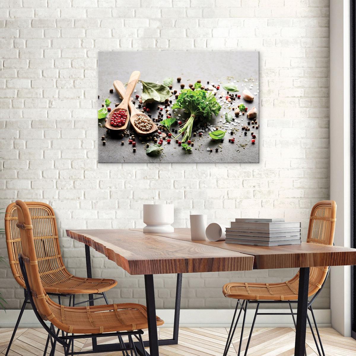 LEINWANDBILD Küche Gewürze Bilder60x40 - Multicolor, Holzwerkstoff (60/40cm) - Wallarena