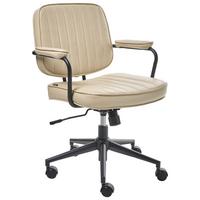 SCHREIBTISCHSTUHL Kunstleder Beige Berne - Beige, Kunststoff (60/80/60cm) - Beliani