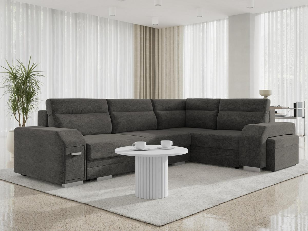 ECKSOFA Alvares, Seite: Rechts - Dunkelgrau, Holz/Kunststoff (305/205cm) - MIRJAN24