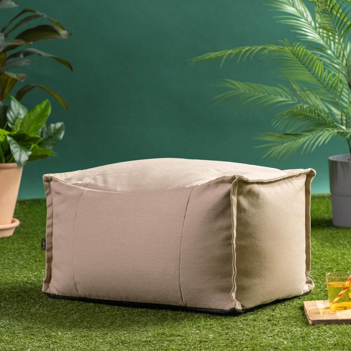 HOCKER Outdoor Bud - Beige, Textil (67/34/45cm) - icon