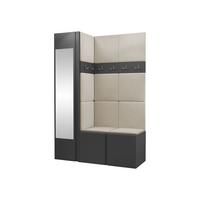 GARDEROBEN-SET Orion X - Beige/Graphitfarben, Holzwerkstoff/Kunststoff (124/186/46cm) - MIRJAN24