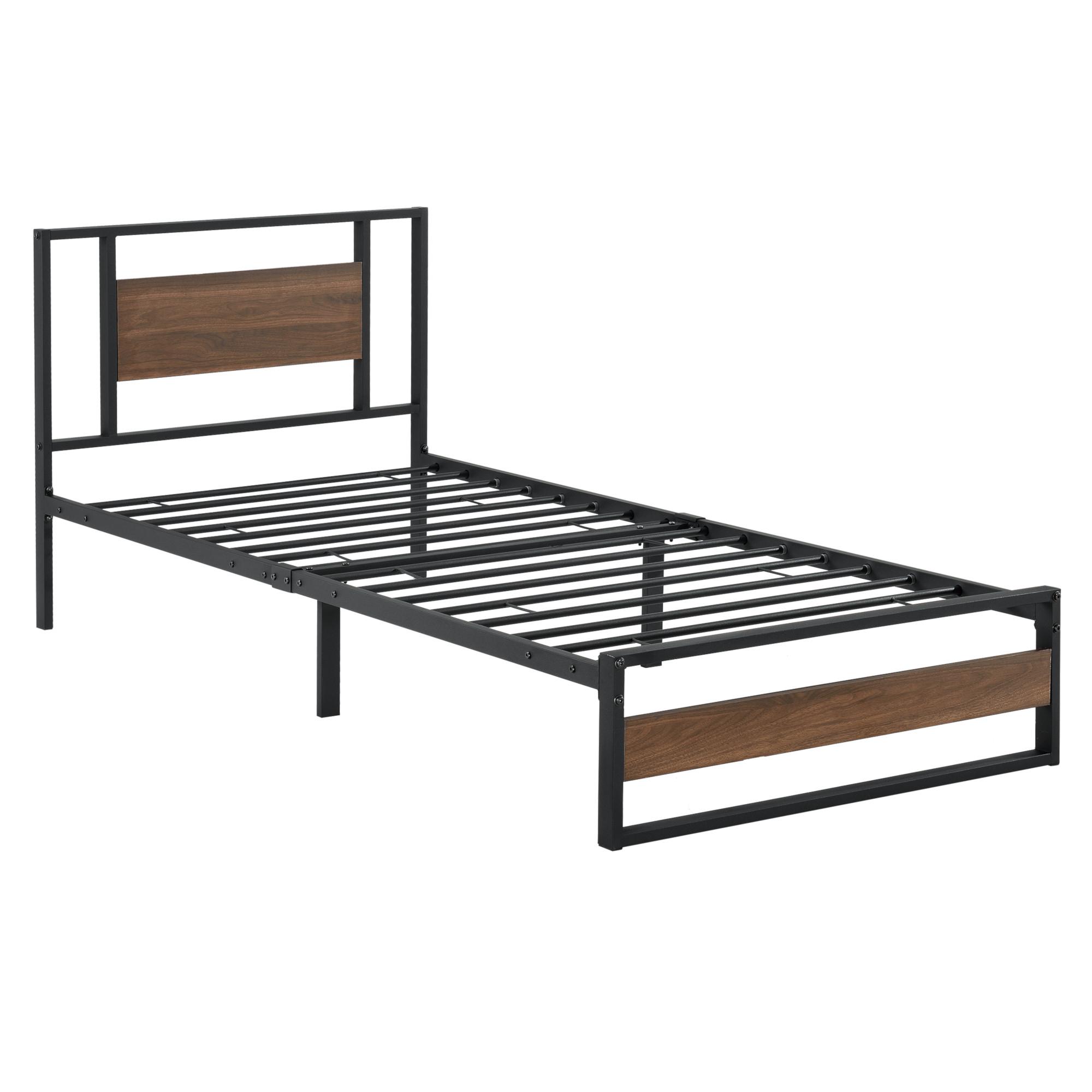 METALLBETT Villach - Schwarz, Metall (90/200cm) - [en.casa]
