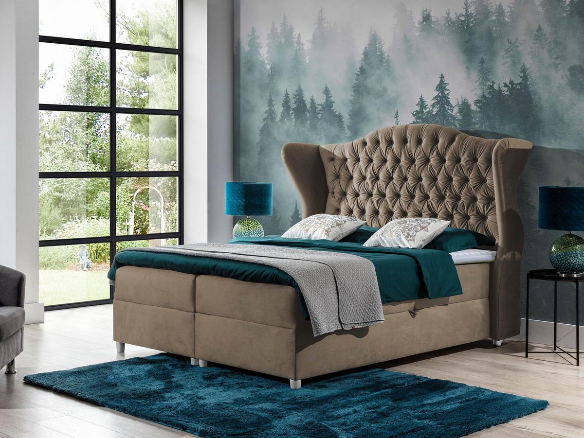 BOXBETT Livia - H3 - Hellbraun, Holz (160/200cm) - MIRJAN24
