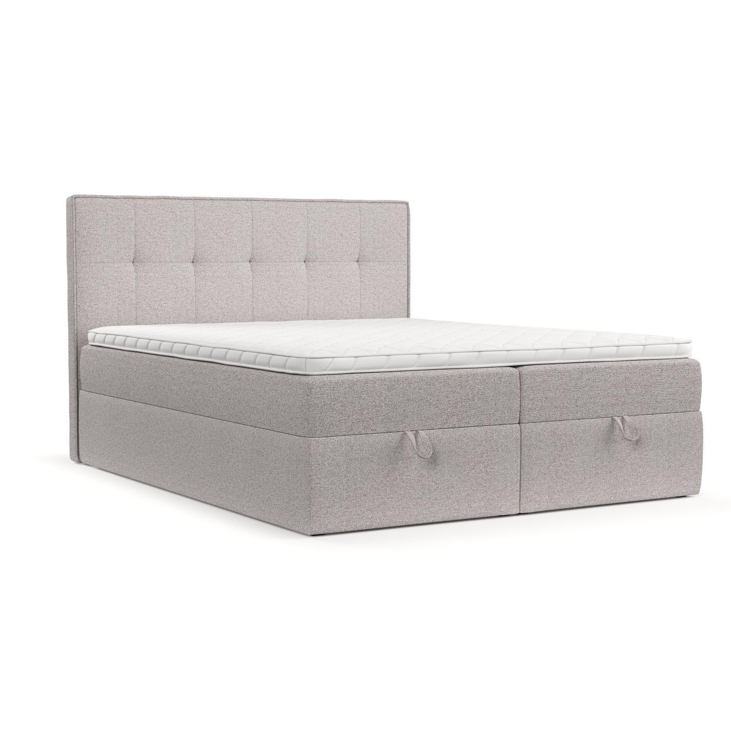 BOXBETT Tivra 160/200 cm Beige im Riva Stoff - Beige/Schwarz, Holz/Holzwerkstoff (160/200cm) - AltaBeds