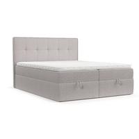 BOXBETT Tivra 160/200 cm Beige im Riva Stoff - Beige/Schwarz, Holz/Holzwerkstoff (160/200cm) - AltaBeds