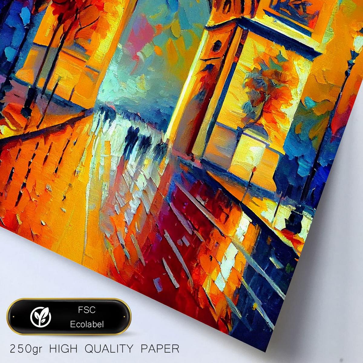 POSTER Set Mit 6 Herbst Im Ölgemälde Stil A3 & A4 Weißer Rahmen - Weiß, Papier (29/3cm) - Nacnic