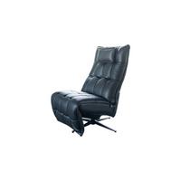 RELAXSESSEL MIKO Schwarz Leder Relaxfunktion - Schwarz, Leder/Metall (75/115/94cm) - KAWOLA