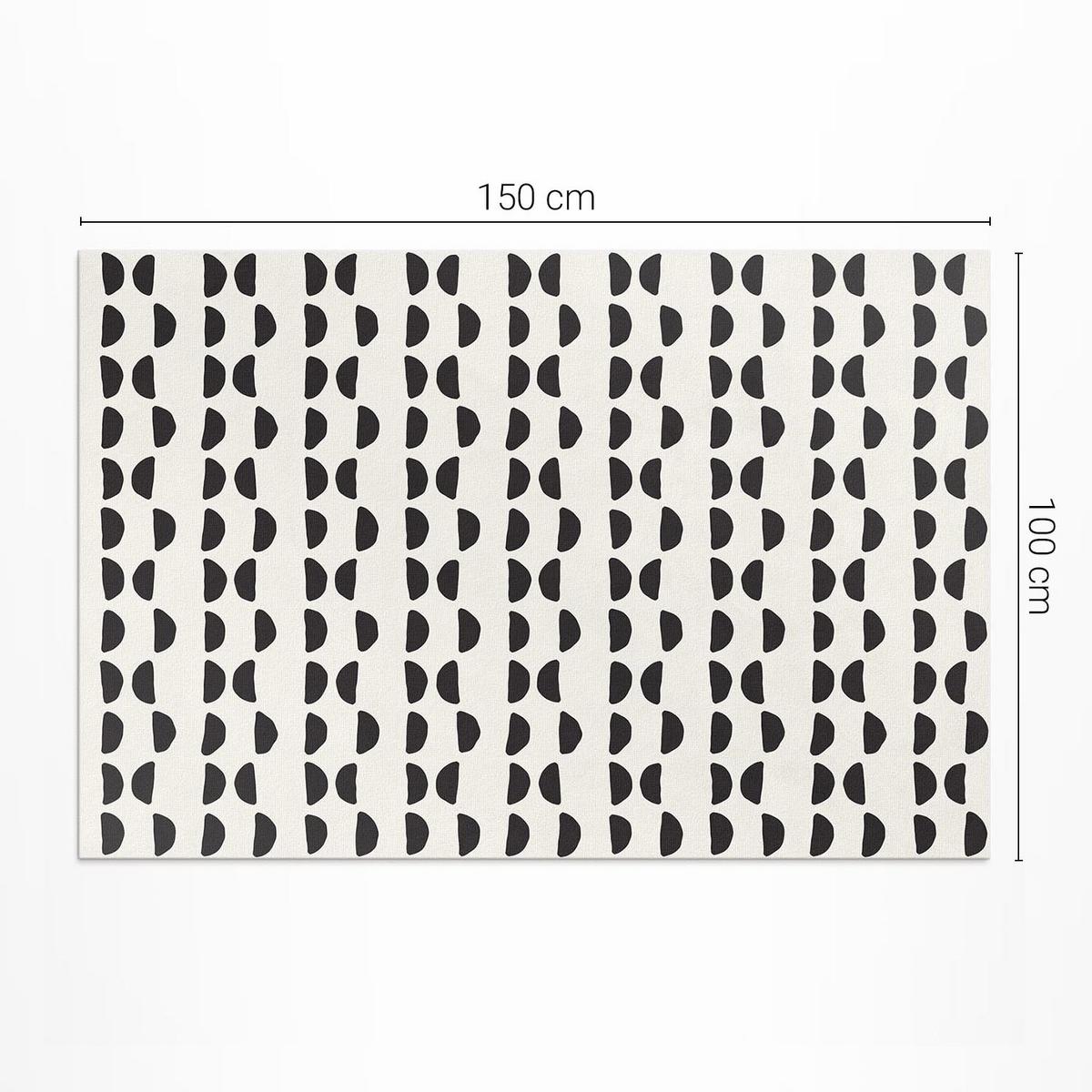 TEPPICH 100x150 cm Unregelmäßige Halbmonde Boho Muster - Grau, Kunststoff (100/150cm) - Wallfluent