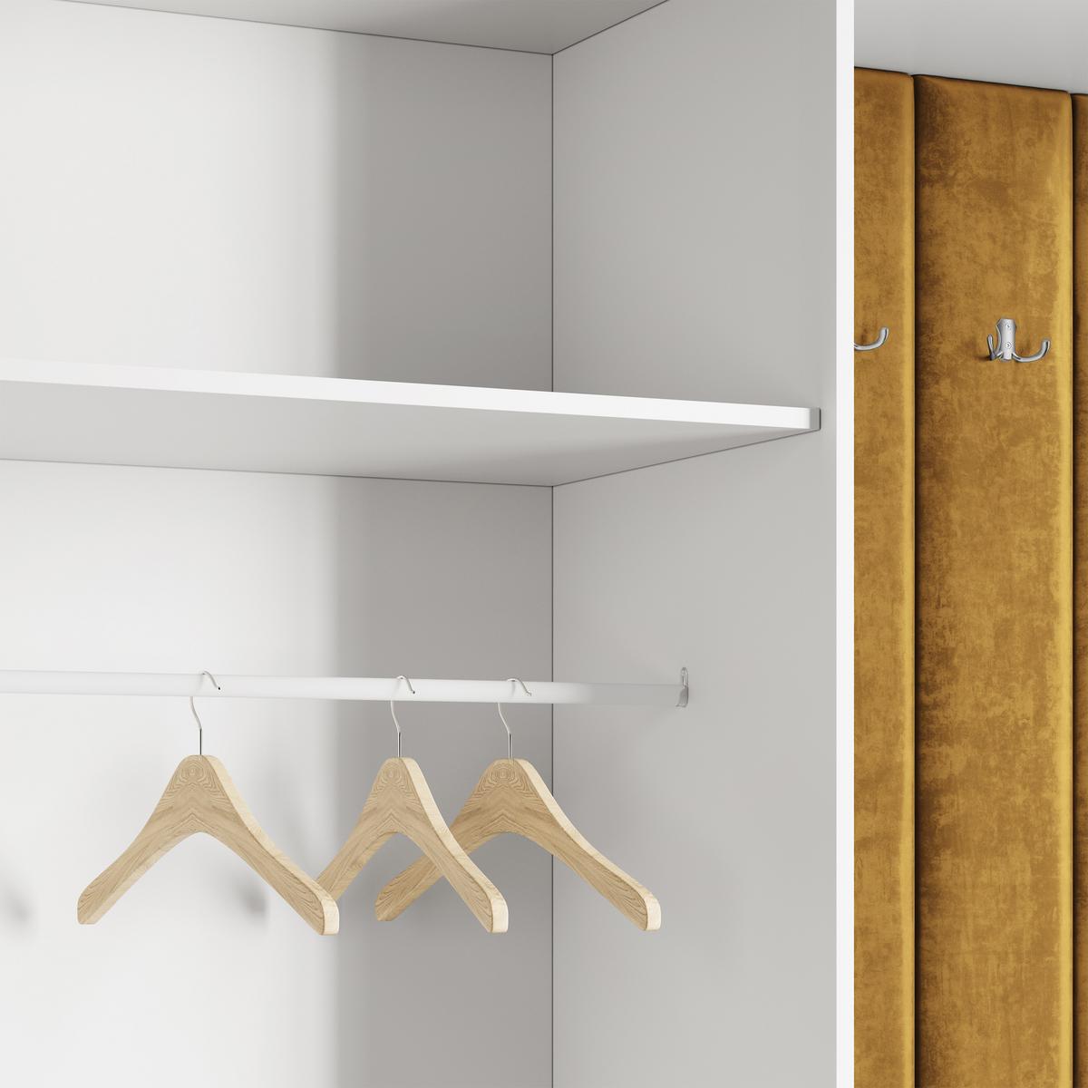 GARDEROBENSCHRANK REMA 180/240/60 cm Modern Garderobe-Set Kaschmir - Kaschmir/Gelb, Holzwerkstoff (180/240/60cm) - MASSENO