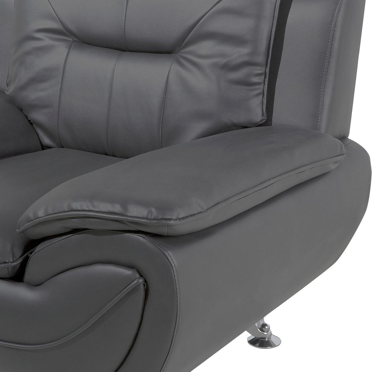 SESSEL Kunstleder Grau Leira - Grau, Kunststoff/Textil (113/88/86cm) - Beliani