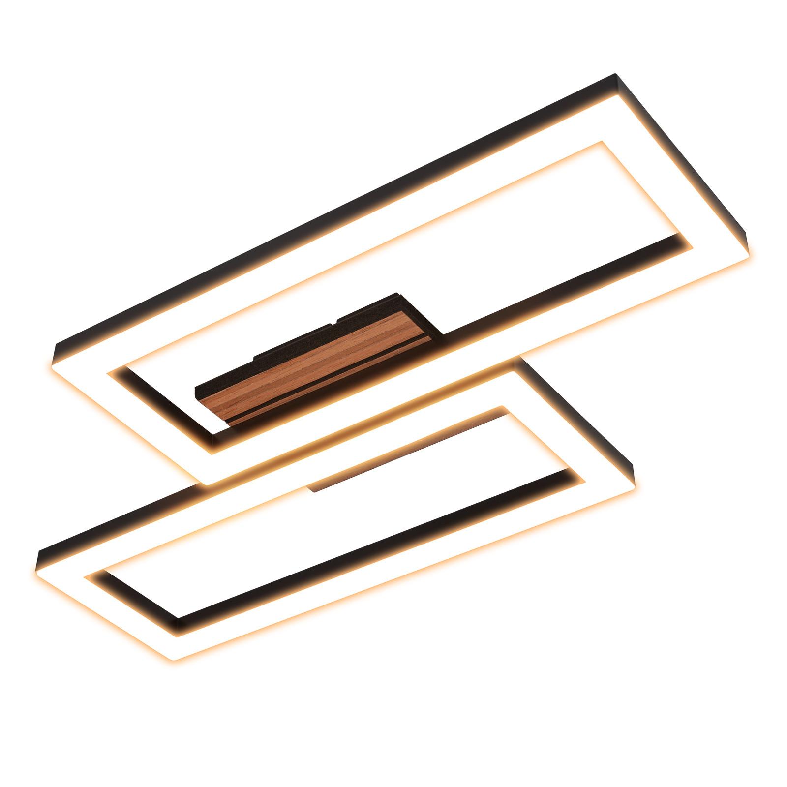 LED DECKENLEUCHTE Evoris 49/27/6 cm - Schwarz, Kunststoff/Metall (49/27/6cm) - ZMH